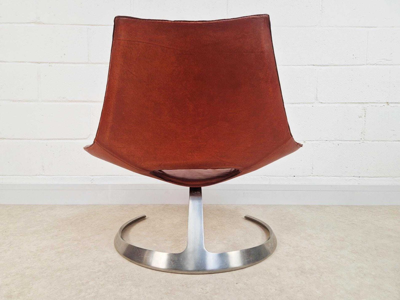 photo for sale Preben Fabricius & Jørgen Kastholm Pair Scimitar Is63 Mid Century Leather Lounge Chairs
