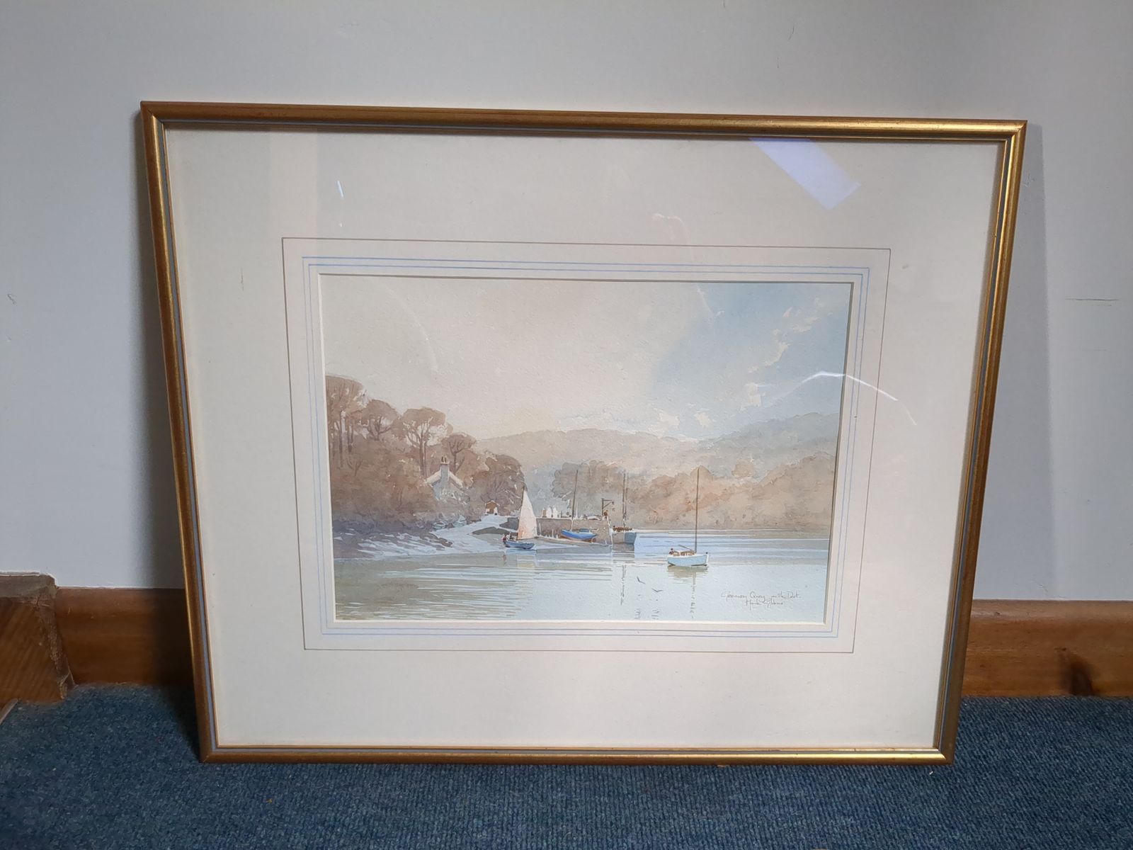 Mark Gibbons Watercolour Of Greenway Quay, Dartmouth.