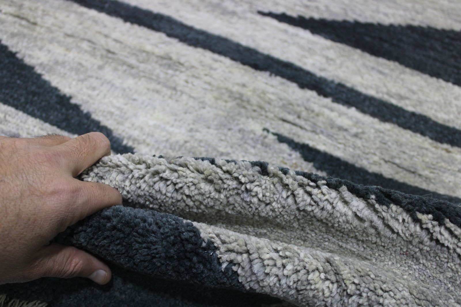 Small Handmade Grey Wool Modern Contemporary Area Rug photo vintage