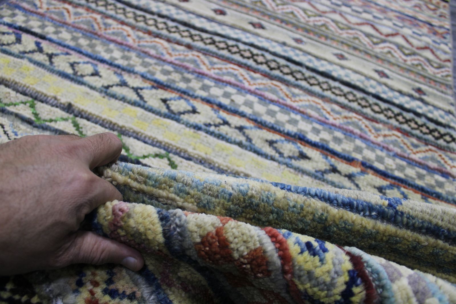 Barjasta Afghan Wool Multicolor Tribal 10ft Runner Rug photo buy
