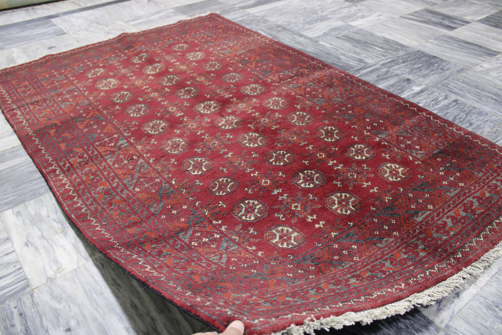 4x6 Geometric Turkmen Bokhara Tribal Afghan Rug photo for sale