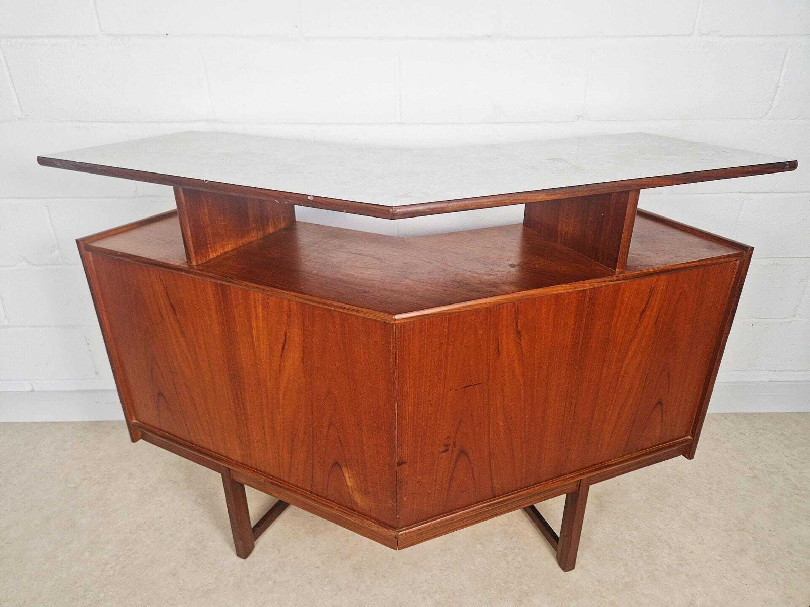 Turnridge Of London Vintage Mid Century Medium Teak 1960s Angled Cocktail Bar Pg010 photo furniture