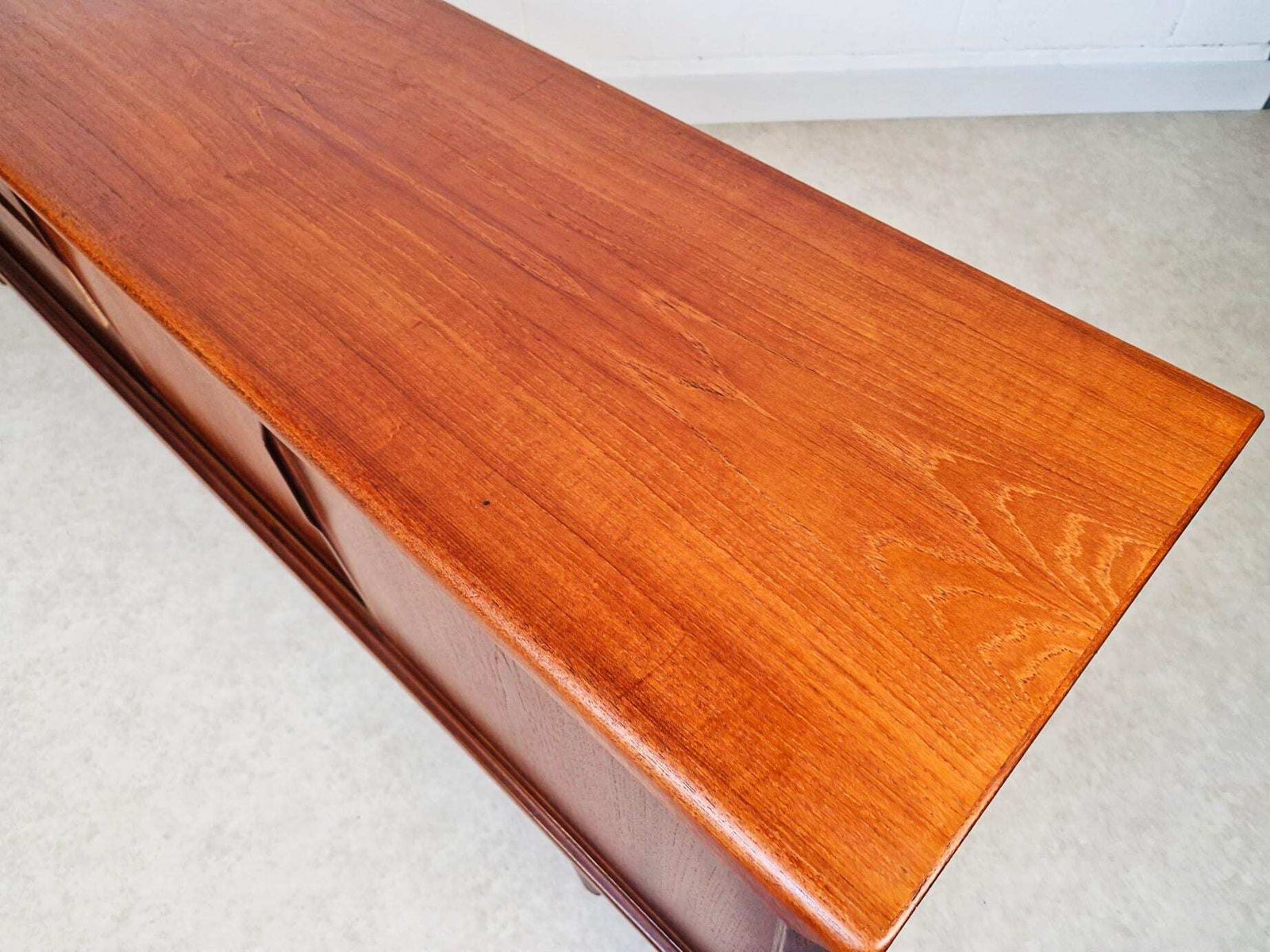 photo for sale Gunni ømman For Axel Christiansen Danish Mid Century Teak Long Sideboard Credenza Pg018