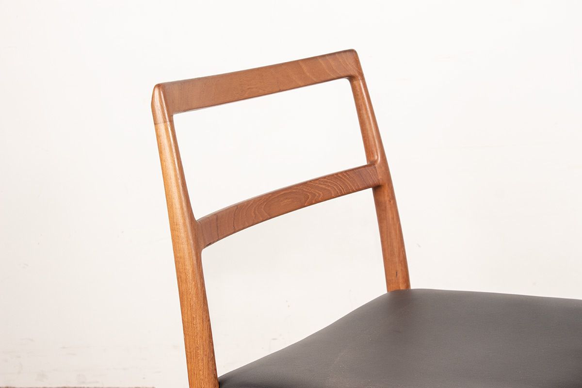 Ensemble de 4 chaises danoises en teck et cuir neuf, modèle 430, par Arne Vodder pour Sibast, 1960 photo 3200.0