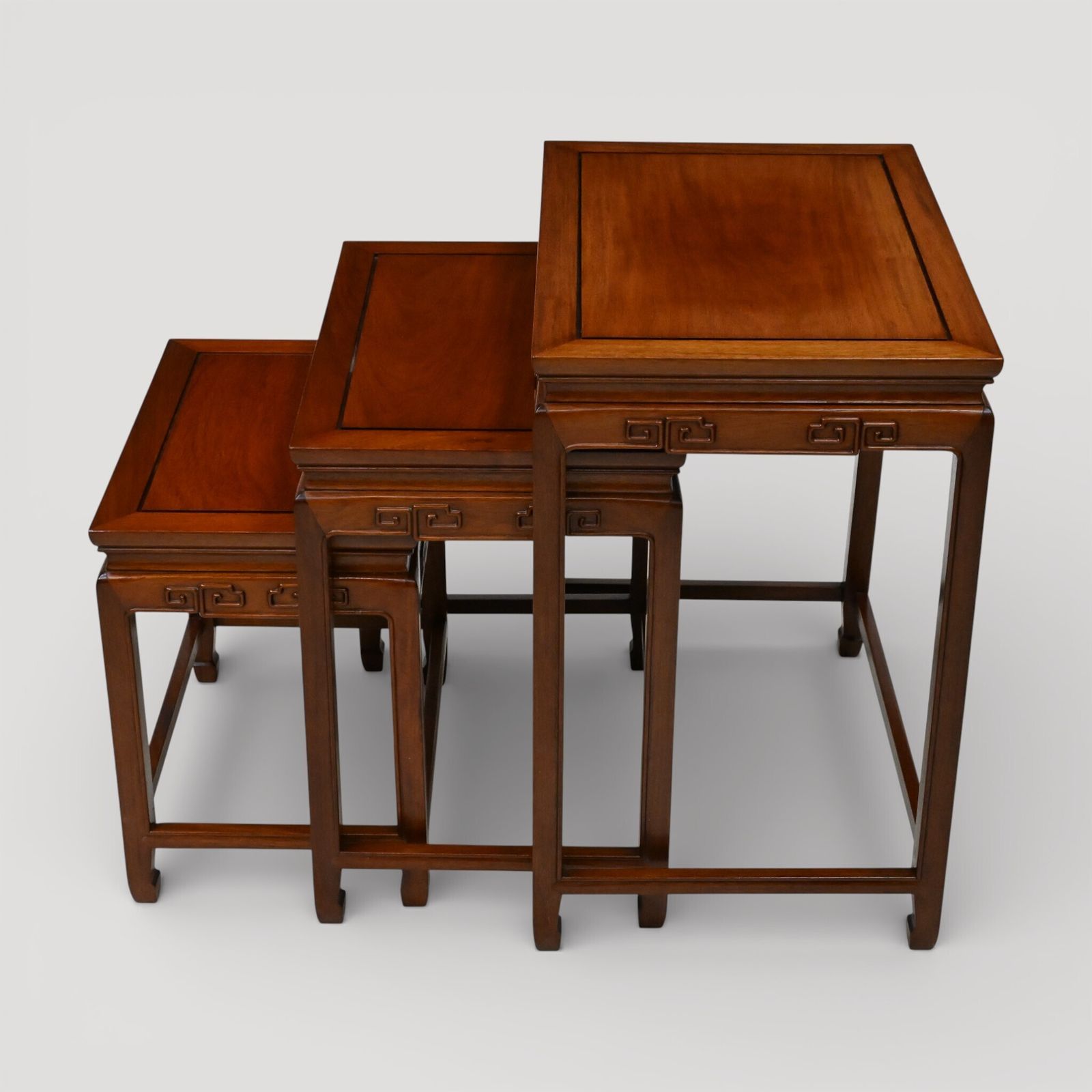 Chinese Nest Of Tables Teak/Rosewood Carvings 3 Side Tables Free Uk Delivery* photo for sale
