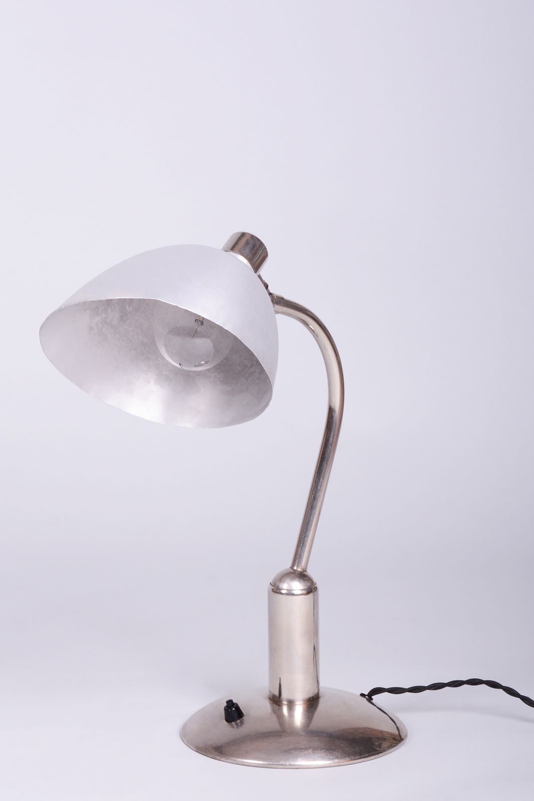 Restored Bauhaus Table Lamp, By Franta Anýž, Chrome, Aluminium, Czech, 1930s
