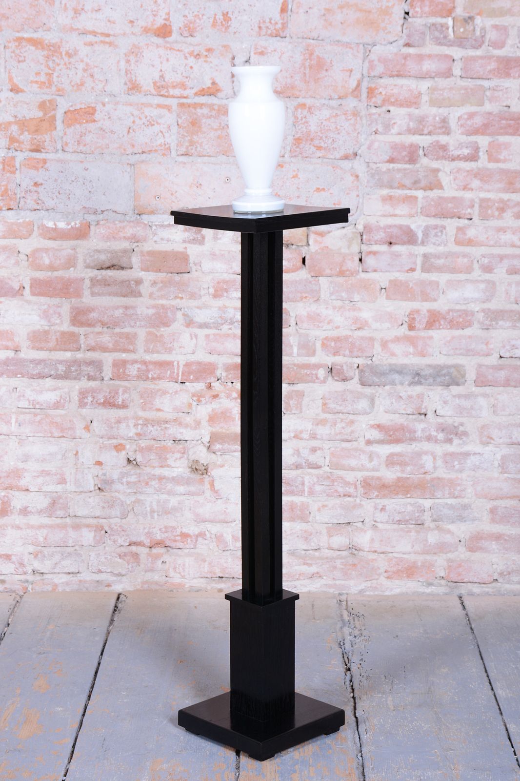 Restored Art Deco Pedestal, Oak, Revived Polish, Czech, 1920s photo vintage