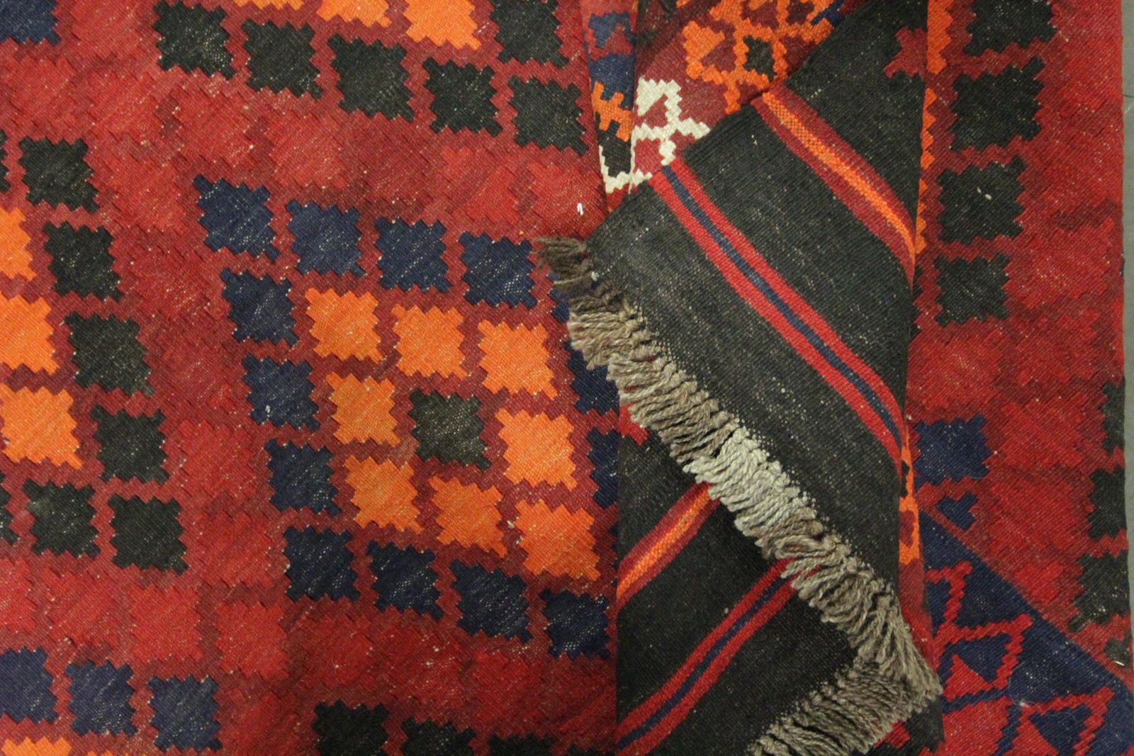 photo for sale Geometric Kilim Rugs Traditional Handwoven Blue Red Wool Area Rug