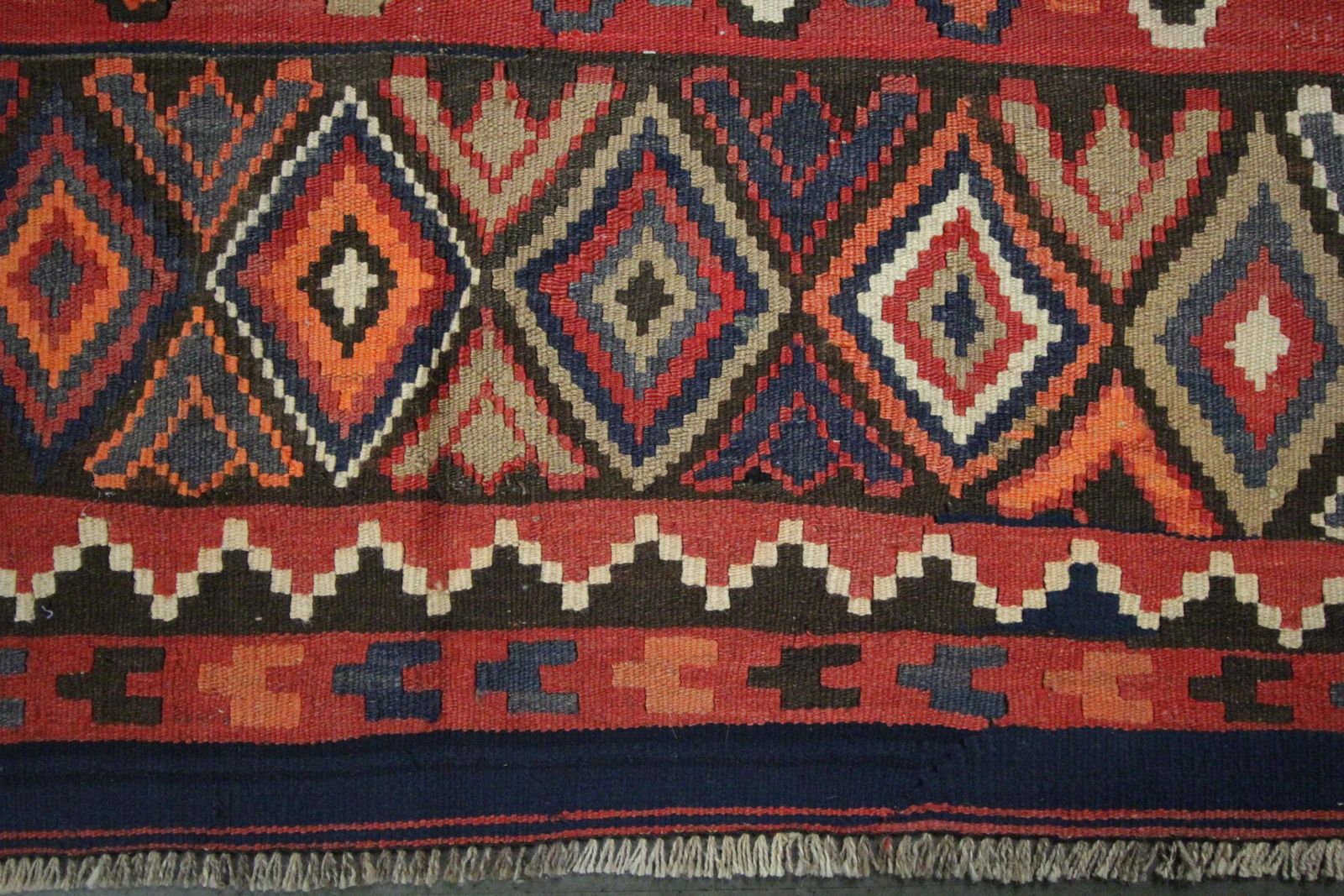 Red Carpet Wool Kilim Rug Handmade Traditional Caucasian Area Rug photo for sale