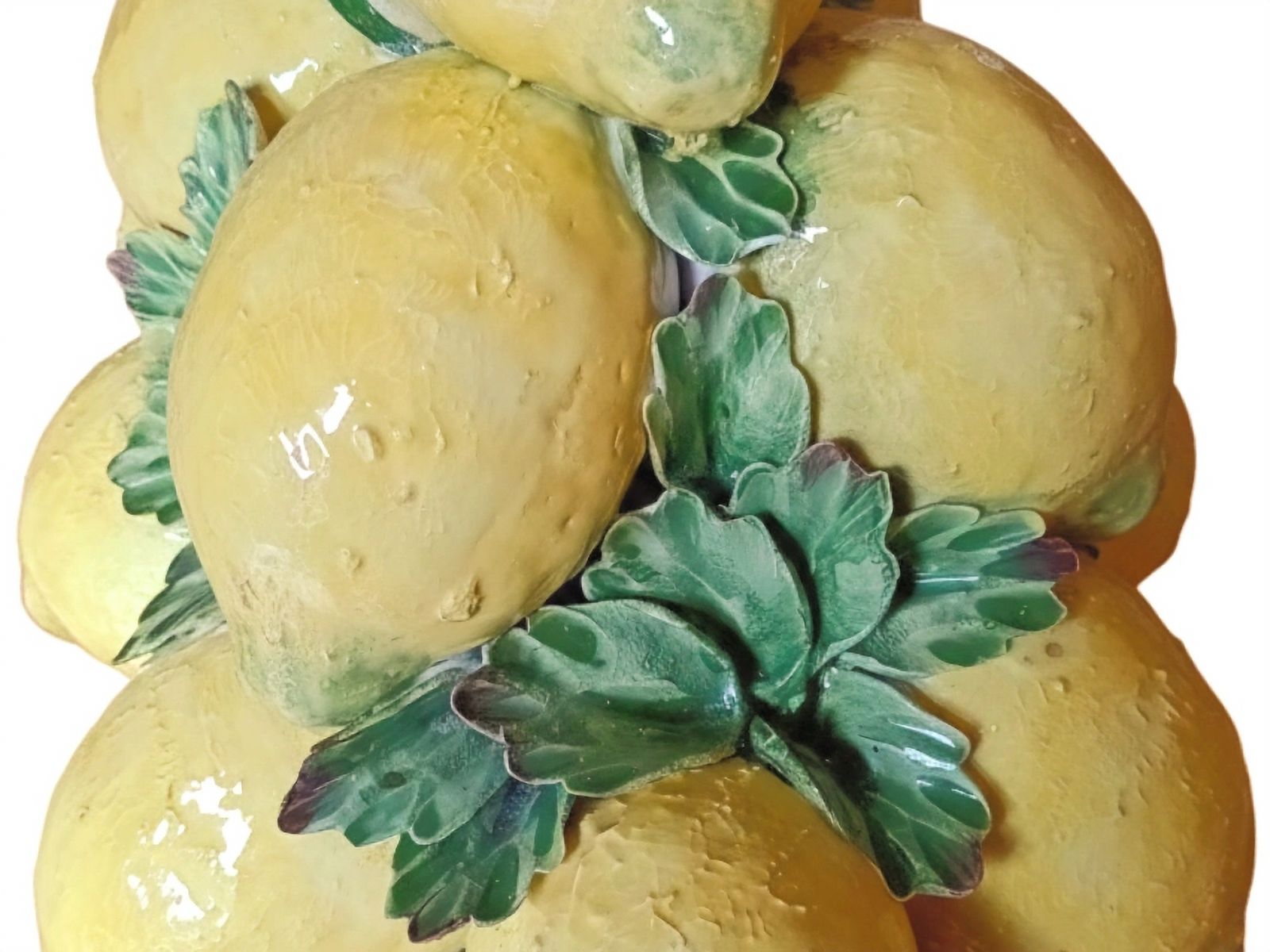 Large 3 Tier Capodimonte Lemon Centrepiece   Oval Basket   Signed Crowned N photo Art