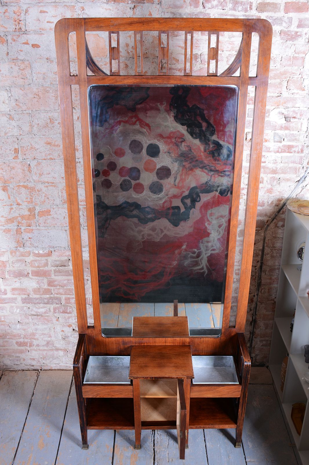 Restored Art Deco Dressing Mirror, By J.F.M. Hoffmann, Palisander, Czech, 1910s photo for sale