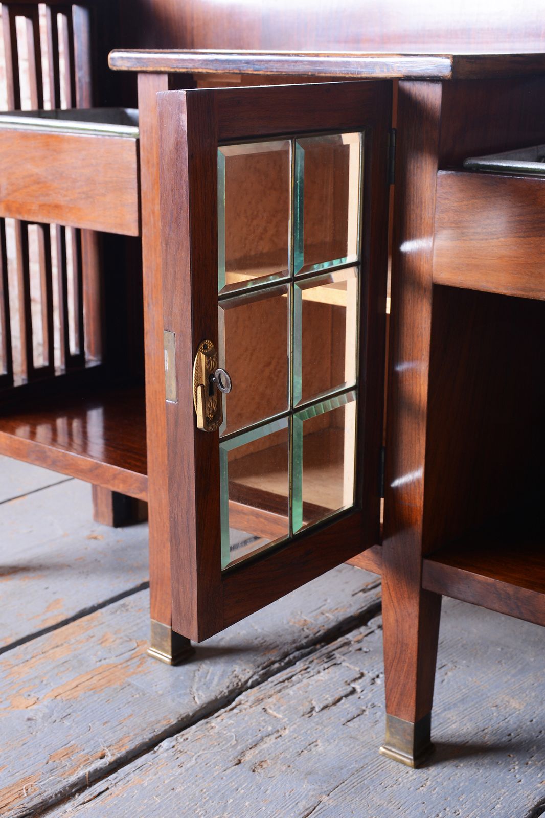 Restored Art Deco Dressing Mirror, By J.F.M. Hoffmann, Palisander, Czech, 1910s photo Furniture
