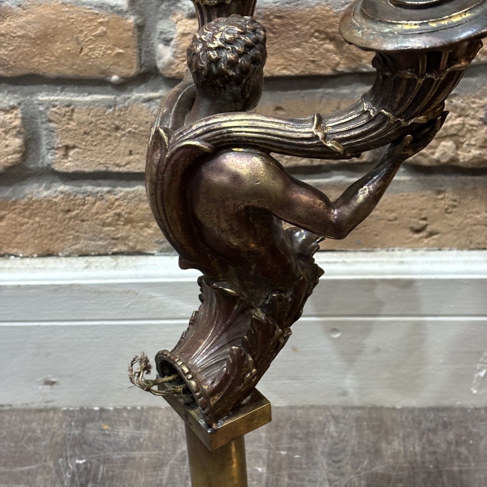 Pair Of Merman Twin Arm Candelabra Lamps photo buy