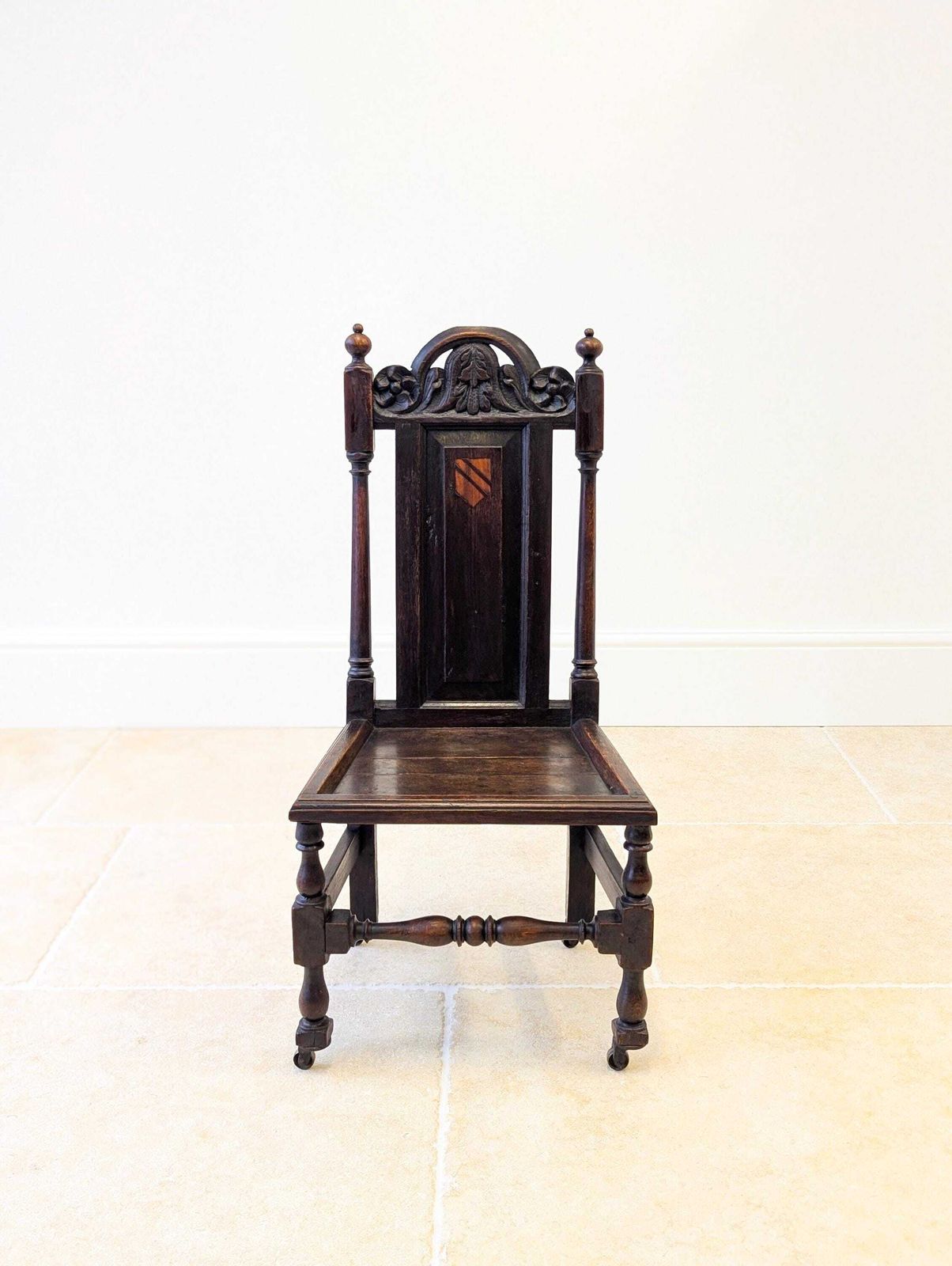 Antique Late Victorian Oak Hall Chair C.1890 photo vinterior