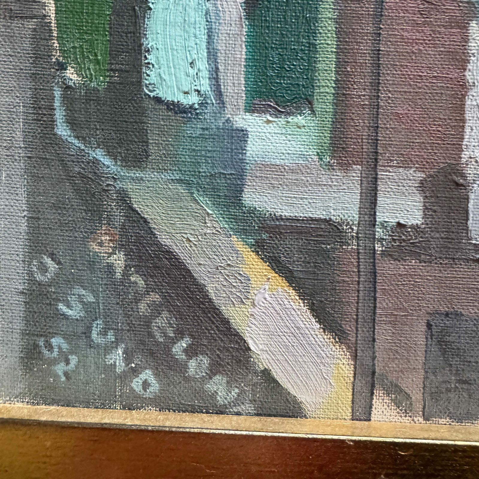 Barcelona 1952. Vintage Modernist Oil Painting By Swedish Artist Jacues Sund photo Art