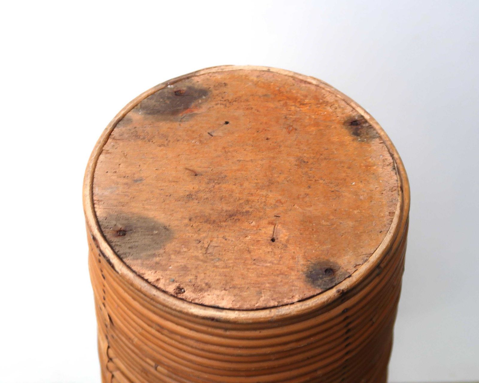 French Bamboo And Rattan Umbrella Stand Holder With Handles, 1970s / Entryway, Furniture, Natural, Basket photo vinterior