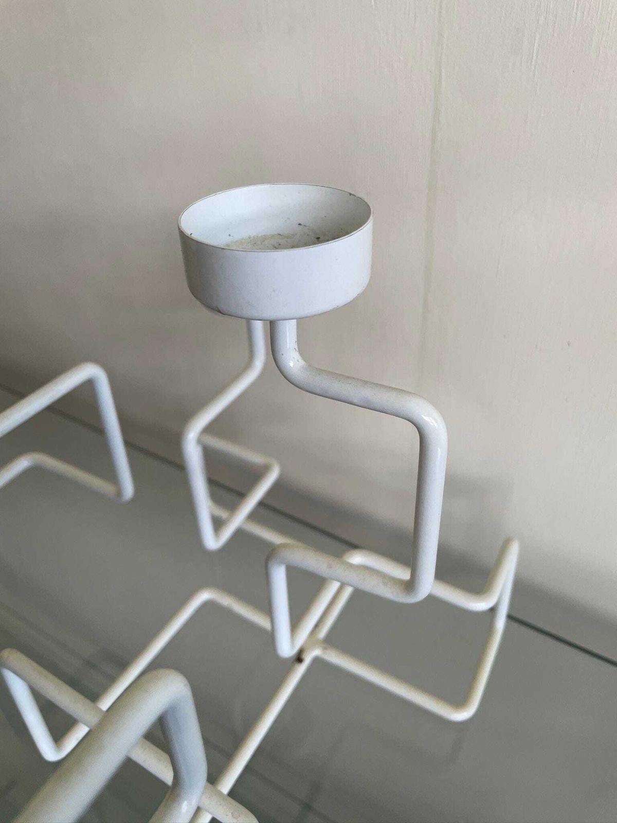 photo furniture White Wire Metal Candlestick For Tealights Quirky Pomo Piece
