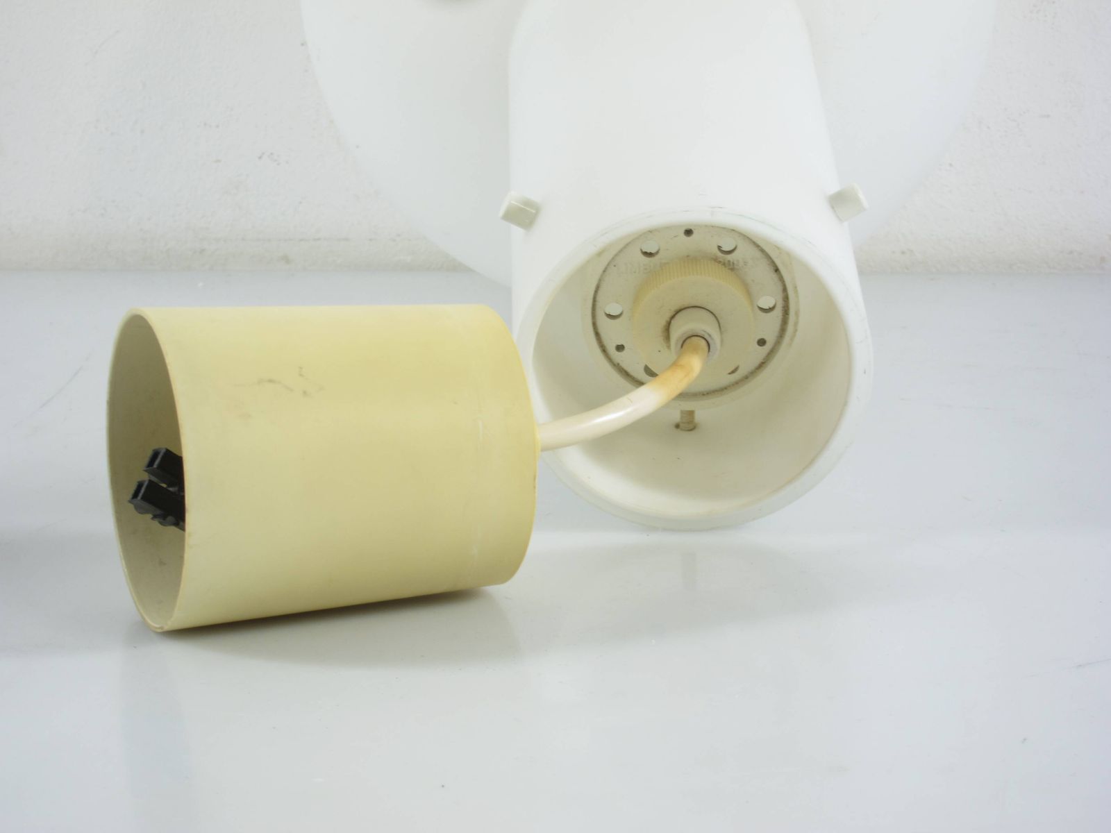 photo furniture Large Opaline Glass Pendant Lamp, Limburg Lighting, 1970s
