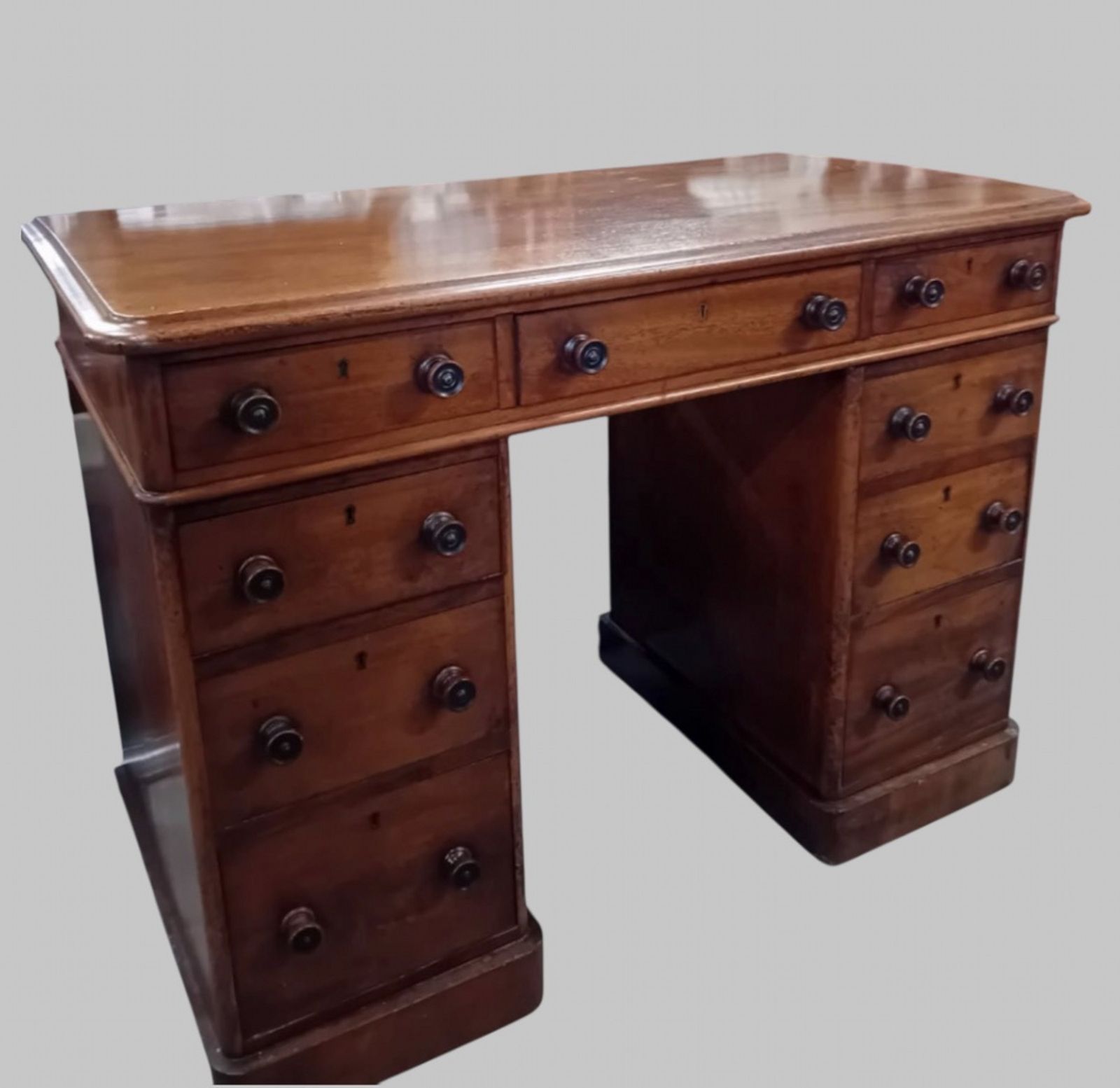 Victorian Walnut Pedestal Desk, C.1860–1880 photo Furniture