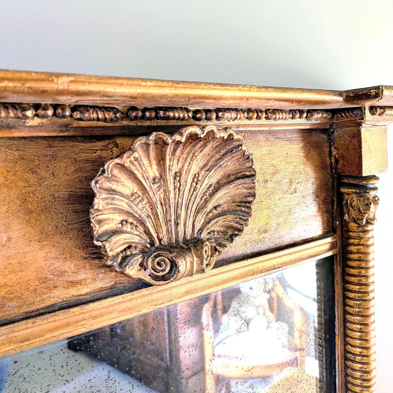 An Antique Regency Gilt Pier Mirror   English C1820 photo vinterior
