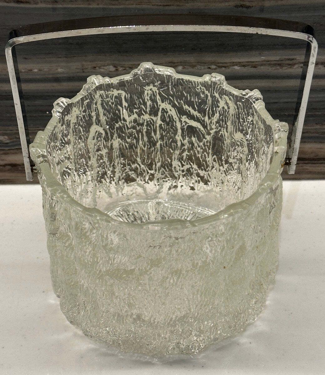 1970s Swedish Iittala "Seita" Series Frosted Ice Bucket By Tapio Wirkkala photo Home Decor