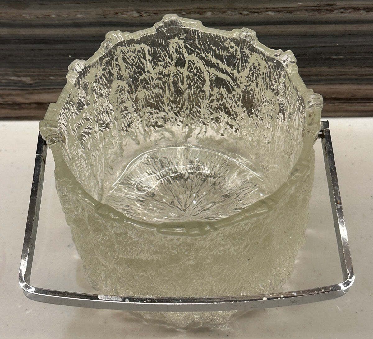 1970s Swedish Iittala "Seita" Series Frosted Ice Bucket By Tapio Wirkkala photo 125.0