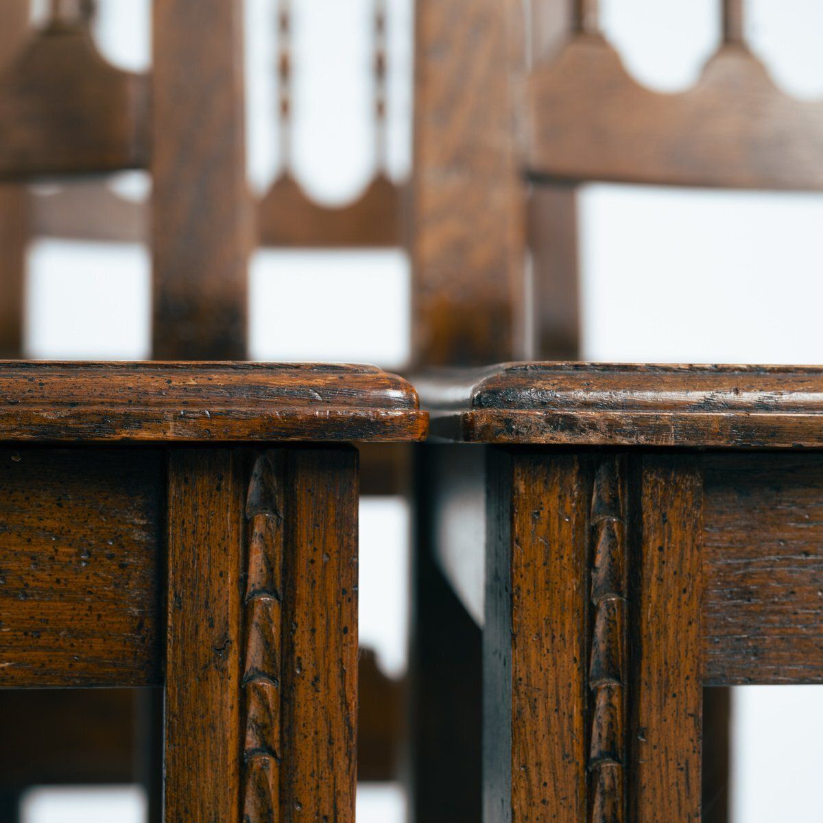 Spanish Walnut Hand Carved Dining Chairs, 1969, Set Of 6 photo furniture