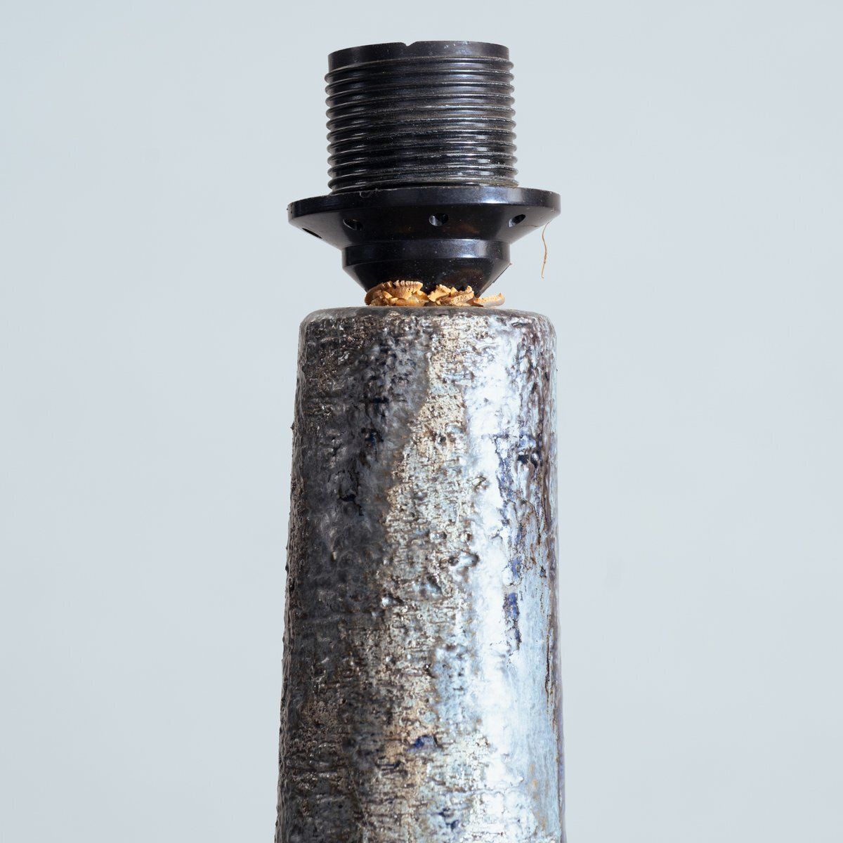 Studio Pottery Lamps In Gray, Blue, And Brown Attributed To Bo Borgstrom, Sweden, 1970s, Set Of 2 photo 2122.0
