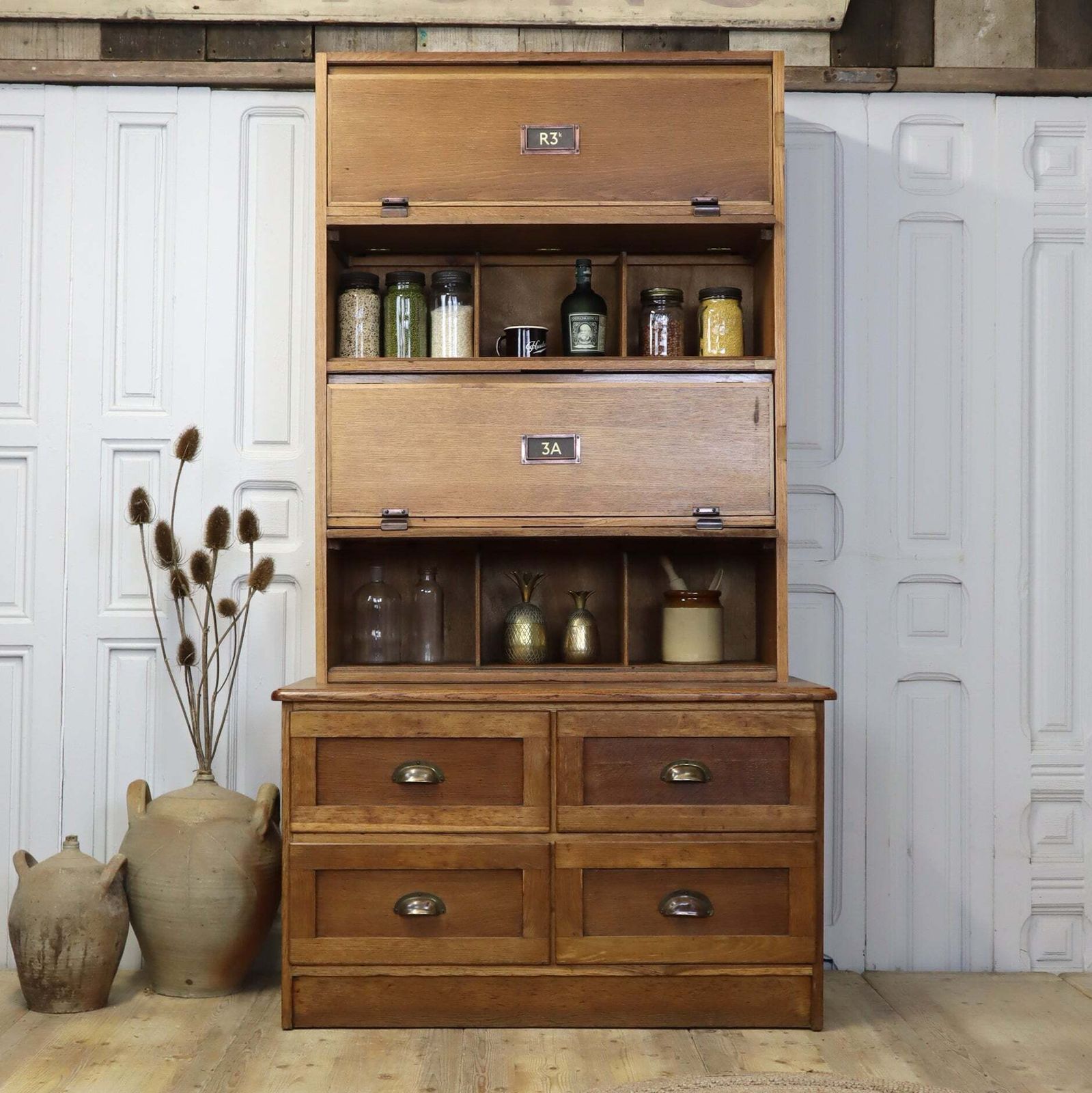 Vintage Oak Solicitors Haberdashery Cabinet 2201k. photo furniture