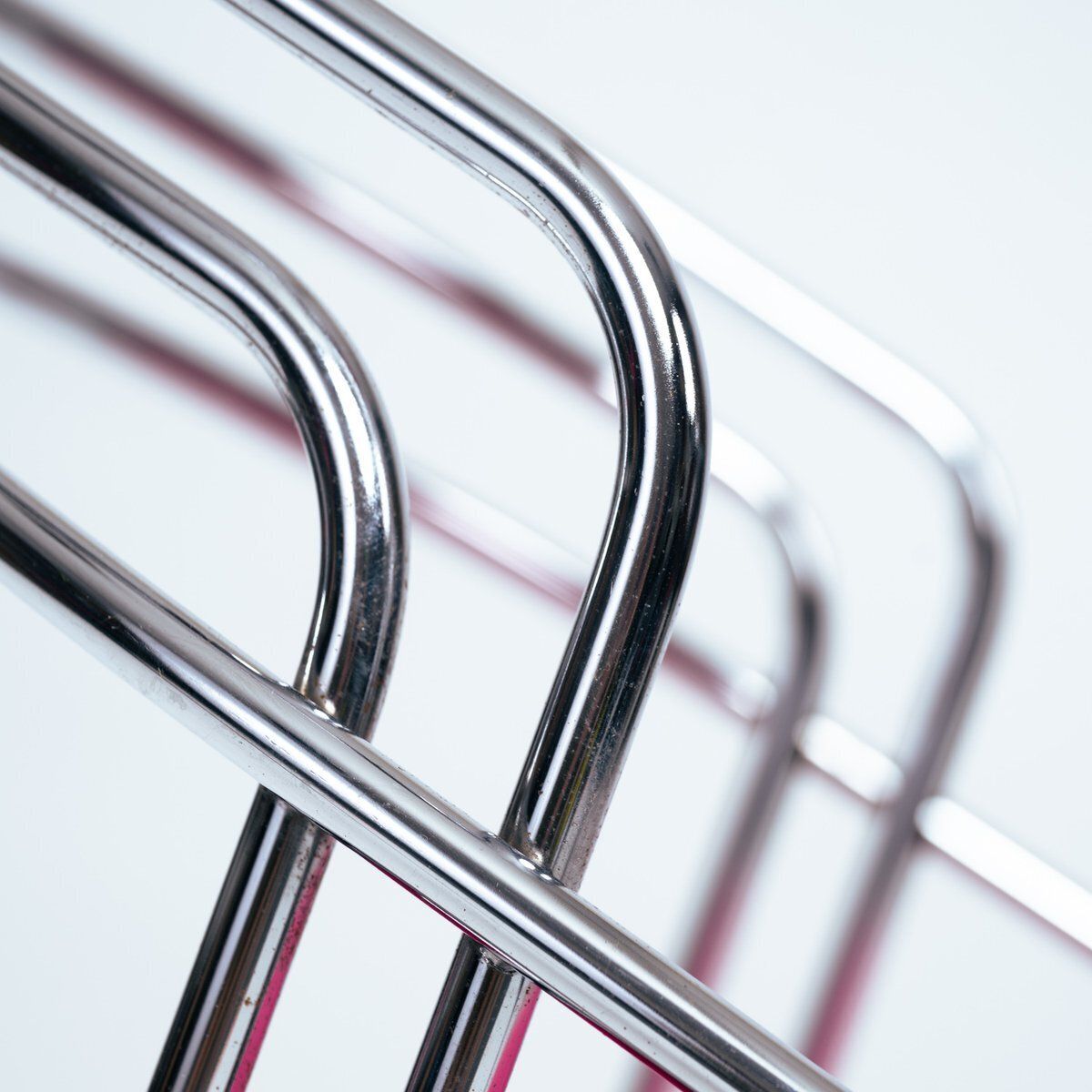 Furniture Vintage Chrome Dining Chairs With Pink Velvet Seats, Italy, 1970s, Set Of 4 photo