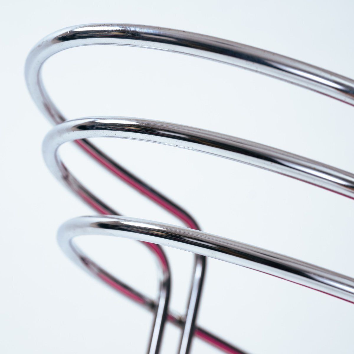photo vinterior Vintage Chrome Dining Chairs With Pink Velvet Seats, Italy, 1970s, Set Of 4