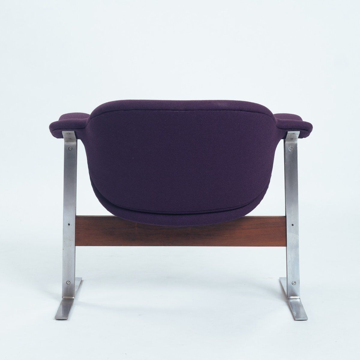 Lounge Chair In Pink Wool On Steel Frame By Just B. Meijer For Kembo, 1960s photo Furniture