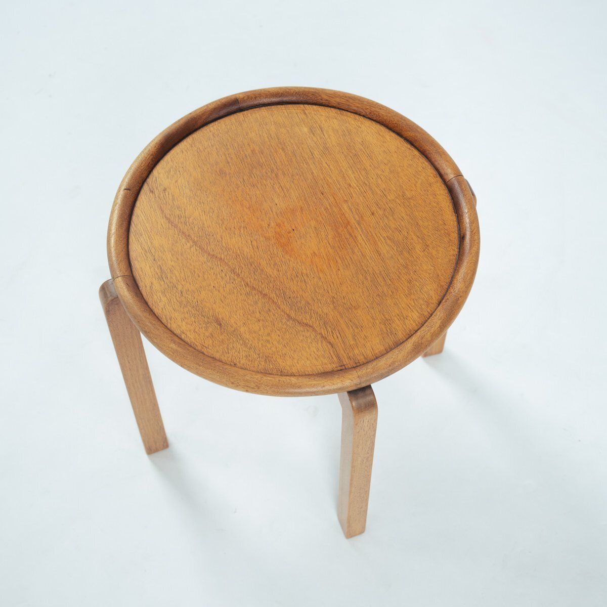 Art Deco Oak Wooden Round Amsterdam School Nesting Tables, The Netherlands, 1920s, Set Of 3 photo buy