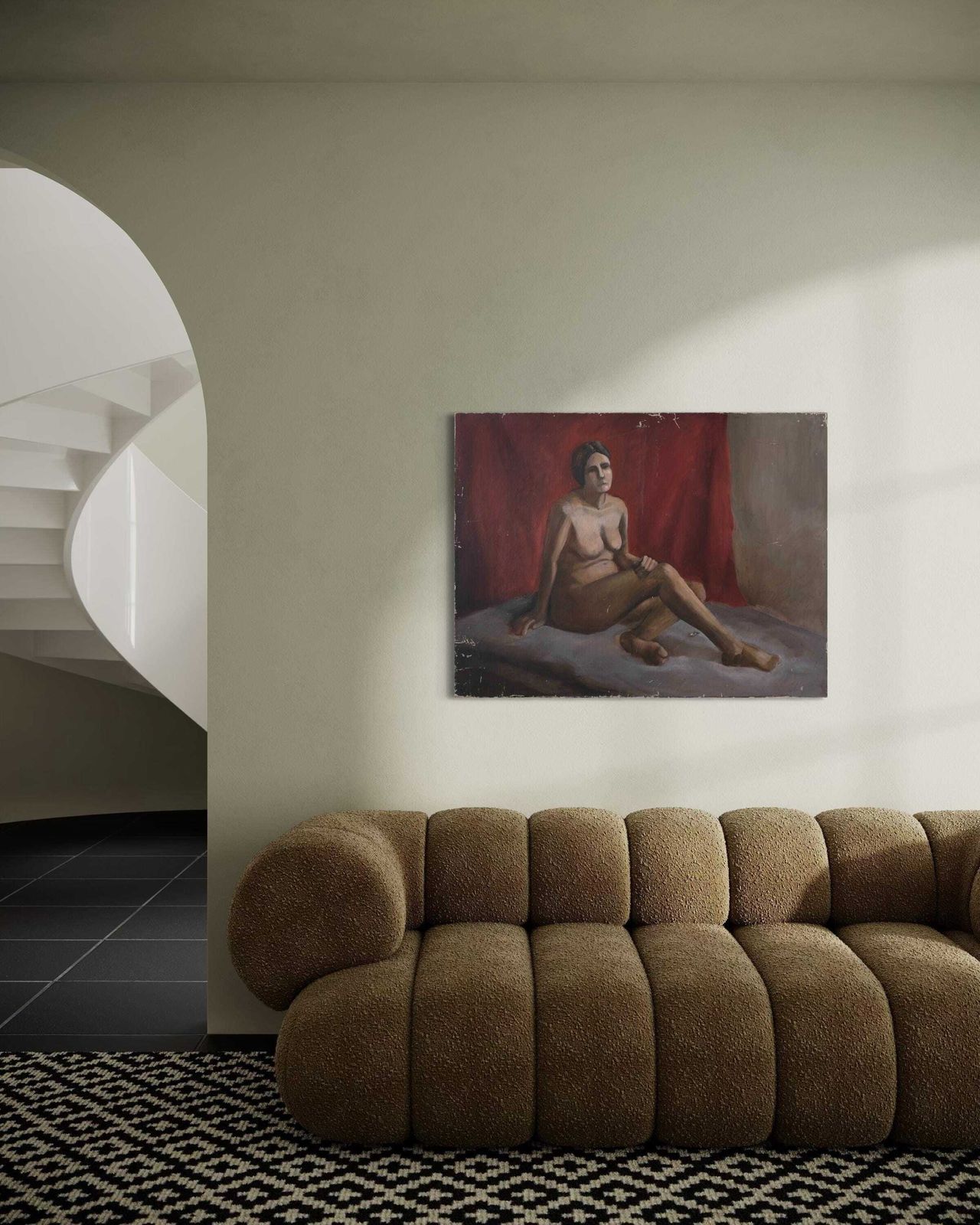 Large Nude Study Painting | Oil On Canvas | Latvia | 1970s.