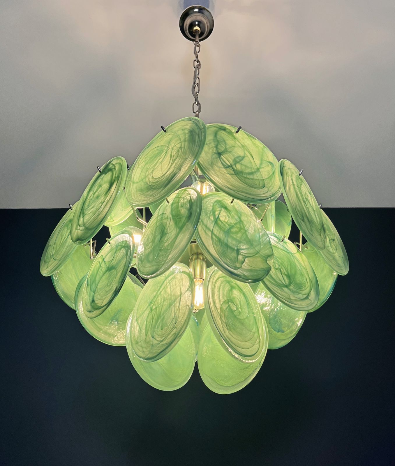 photo buy Vintage Italian Murano Chandelier   36 Green Disks