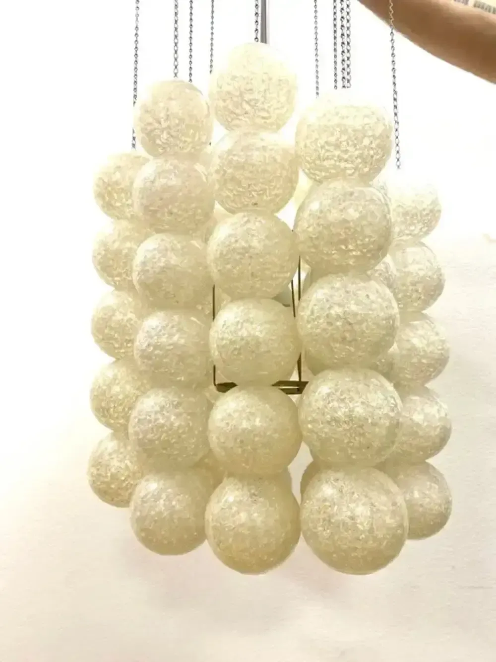 Retro Hanglamp Met Plastic Ballen, Jaren 1960, Tsjecho Slowakije