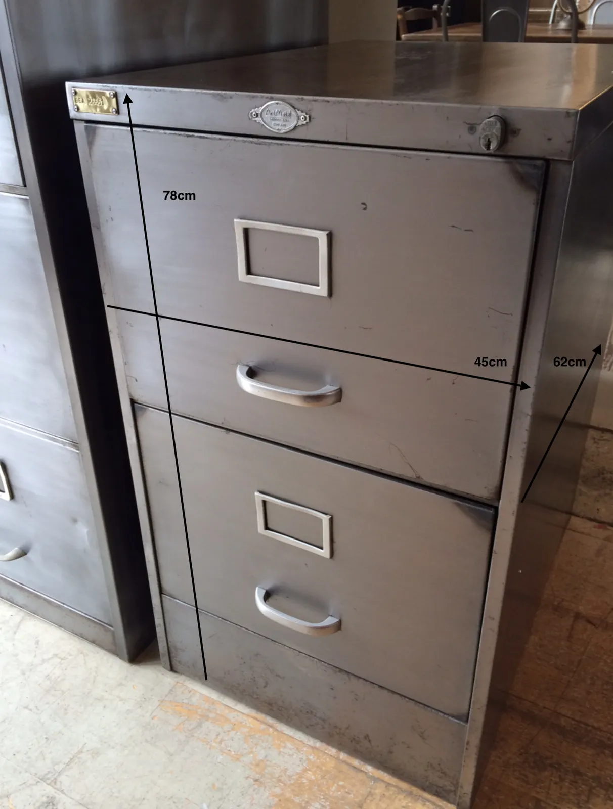 Vintage Art Metal 1960s Steel Two Drawer Filing Cabinet photo furniture