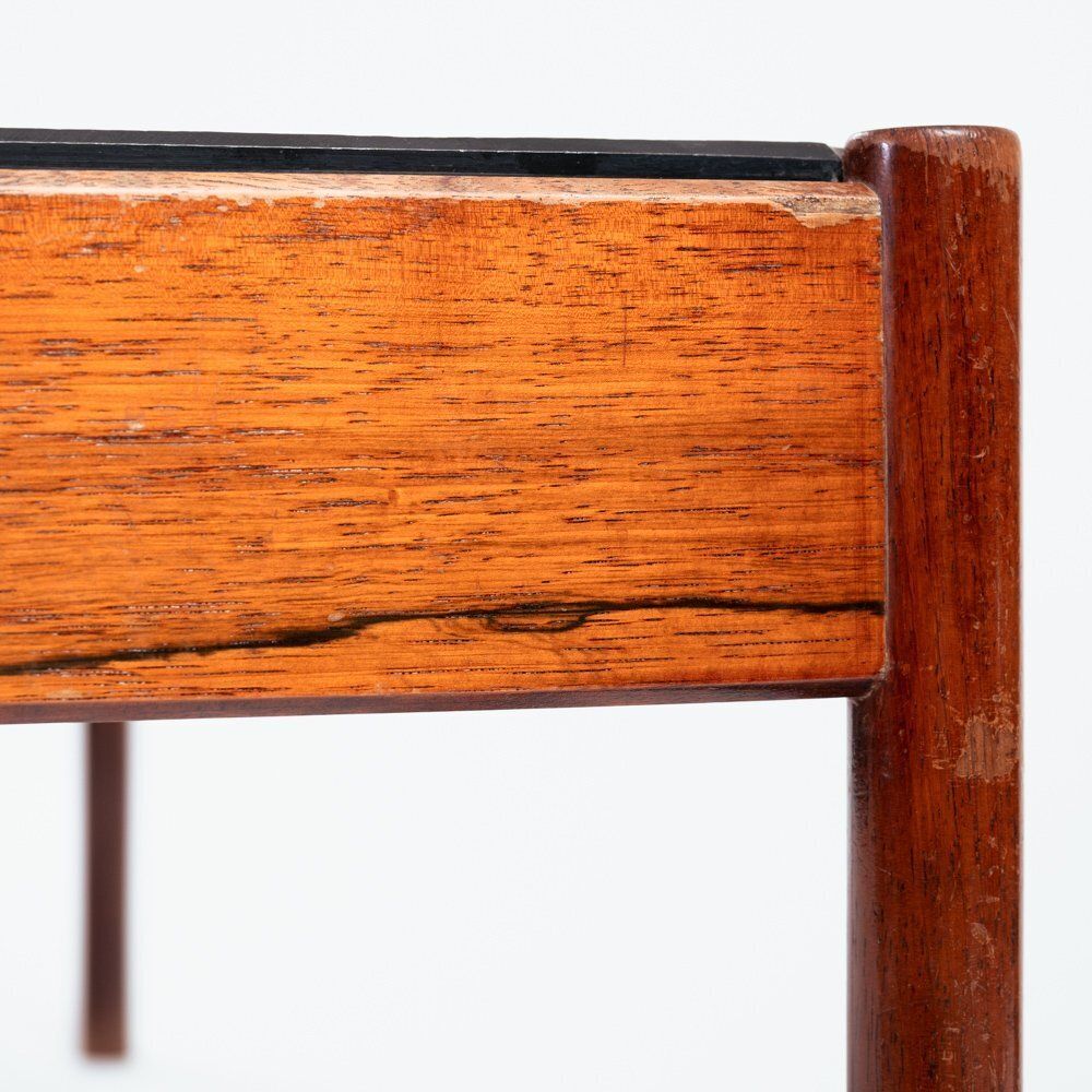 Vintage Slate Stone Wood Coffee Table Attributed To Børge Mogensen photo vinterior
