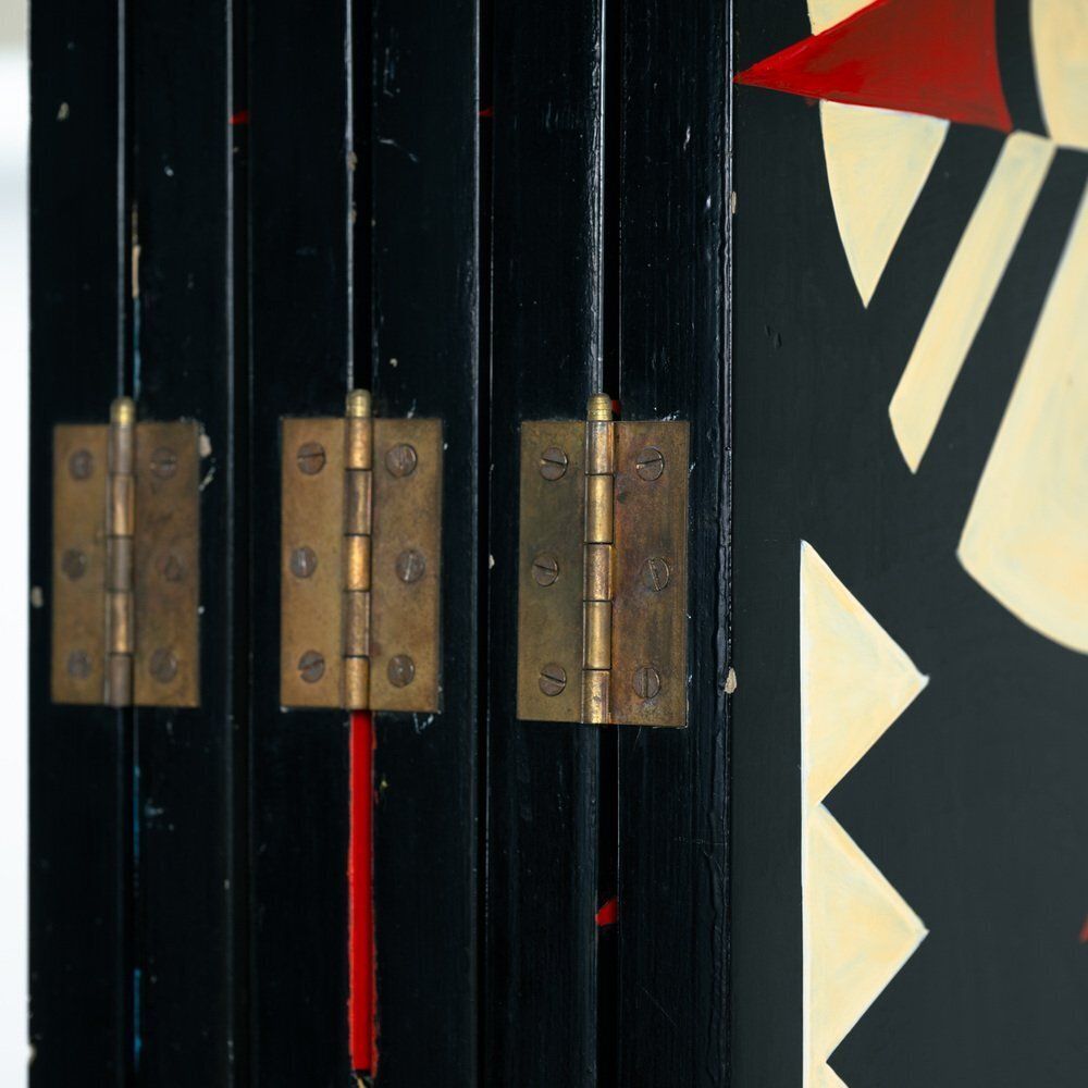 Art Paravent Room Divider With Birds And Geometric Patterns, 1970s photo 17302.0