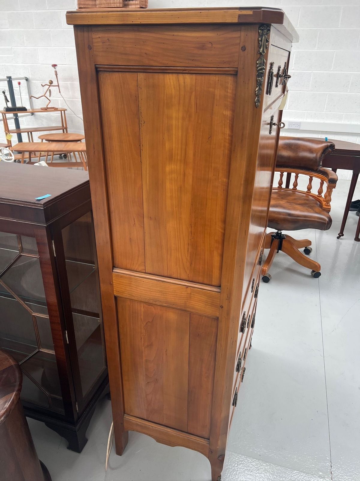 photo for sale French Style Hardwood Drop Flat Writing Bureau With 3 Drawers