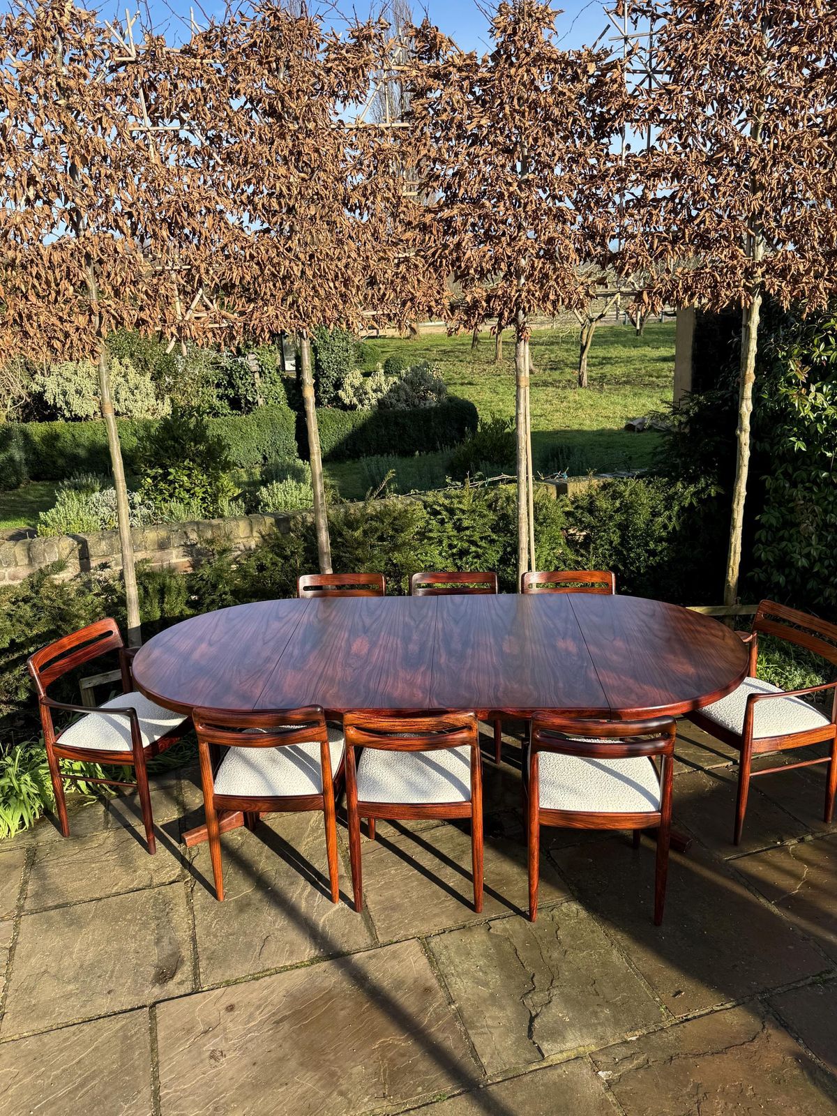 Danish Rosewood Dining Table And Eight Rosewood Chairs By H W Klein For Bramin 1960s   Pending A10 Certificate photo for sale