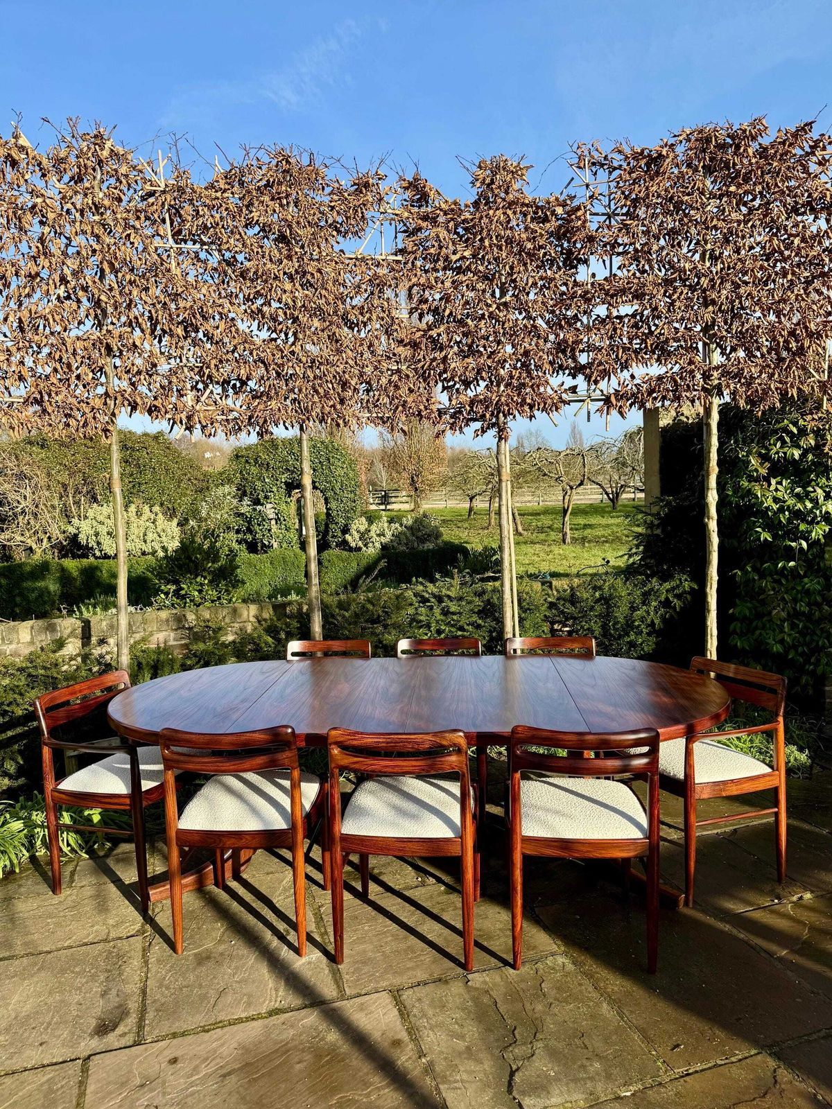 photo vintage Danish Rosewood Dining Table And Eight Rosewood Chairs By H W Klein For Bramin 1960s   Pending A10 Certificate
