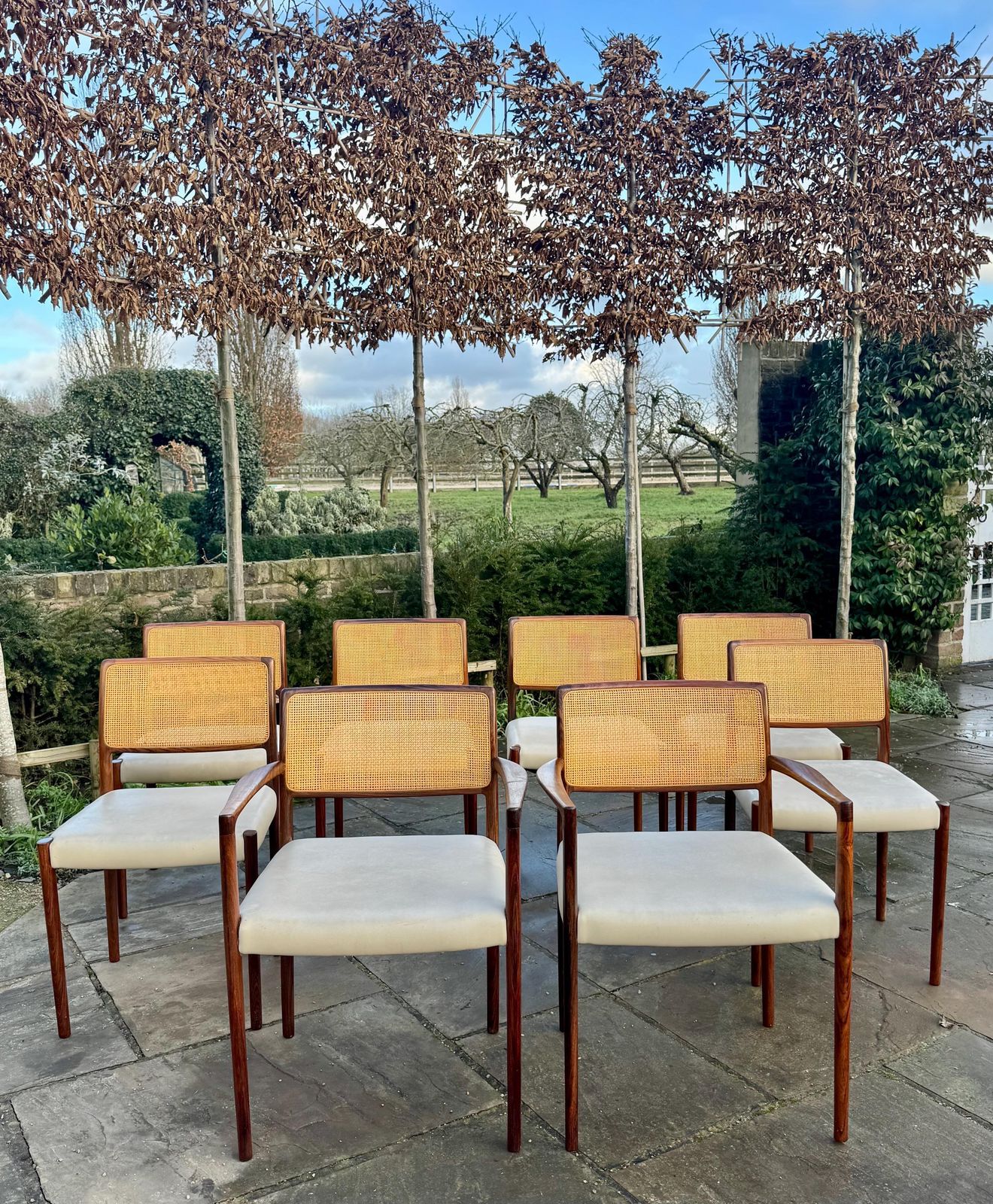 Danish Rosewood Set Of Eight Dining Chairs By Niels Otto Moller 1960. photo for sale