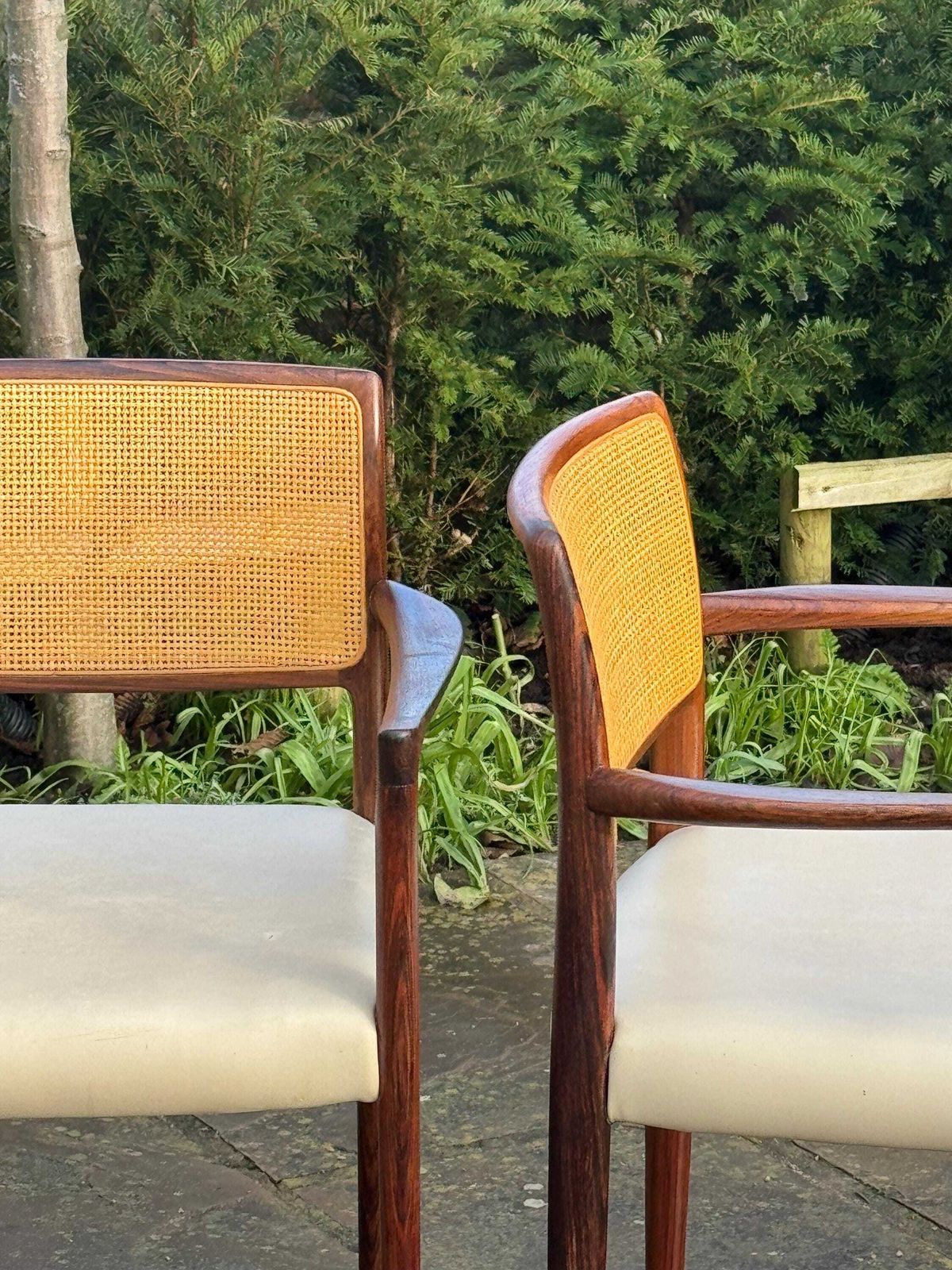 photo for sale Danish Rosewood Set Of Eight Dining Chairs By Niels Otto Moller 1960.