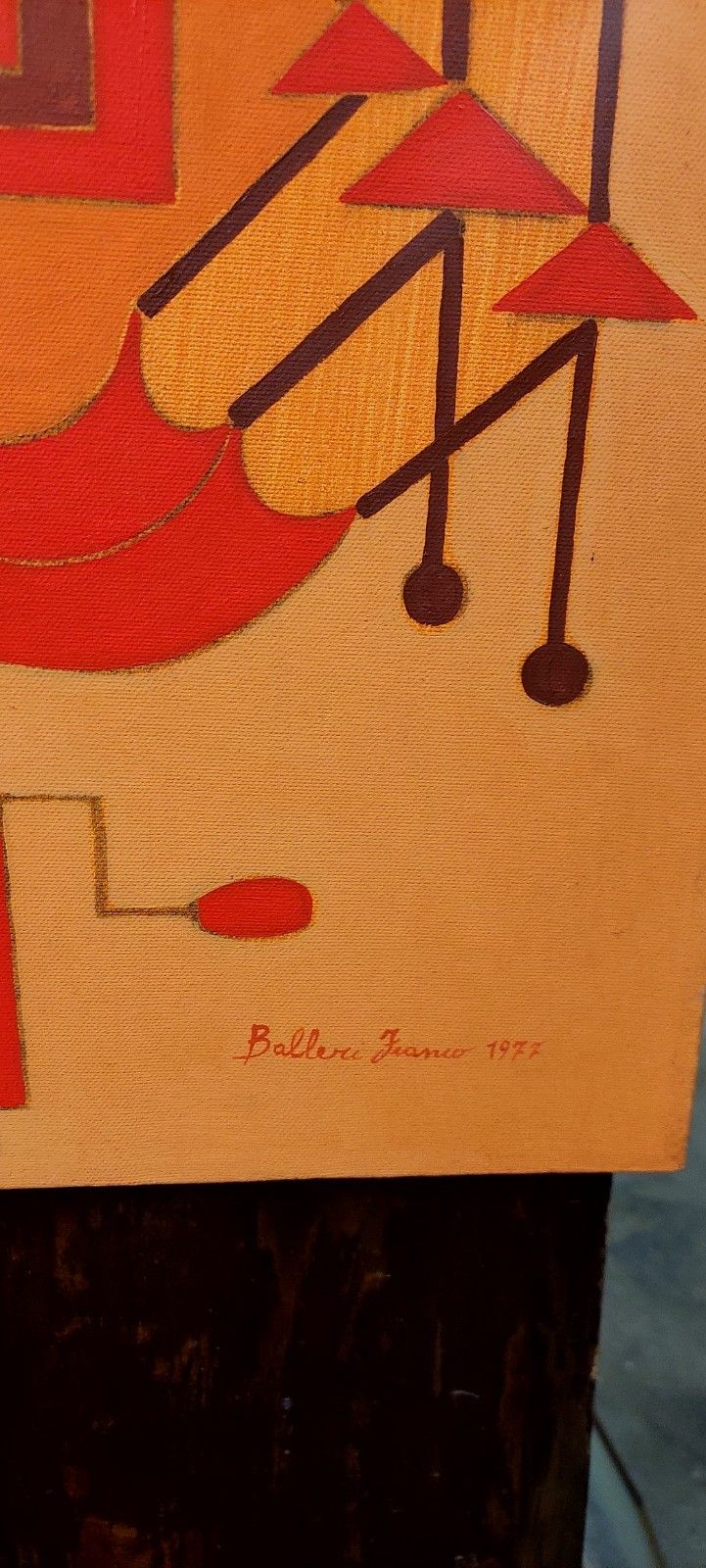 Franco Balleri 1977 Abstract Painting Oil On Canvas 80x60 photo for sale