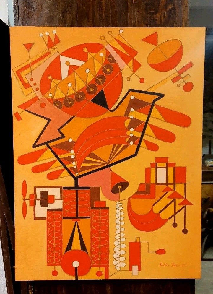 photo for sale Franco Balleri 1977 Abstract Painting Oil On Canvas 80x60