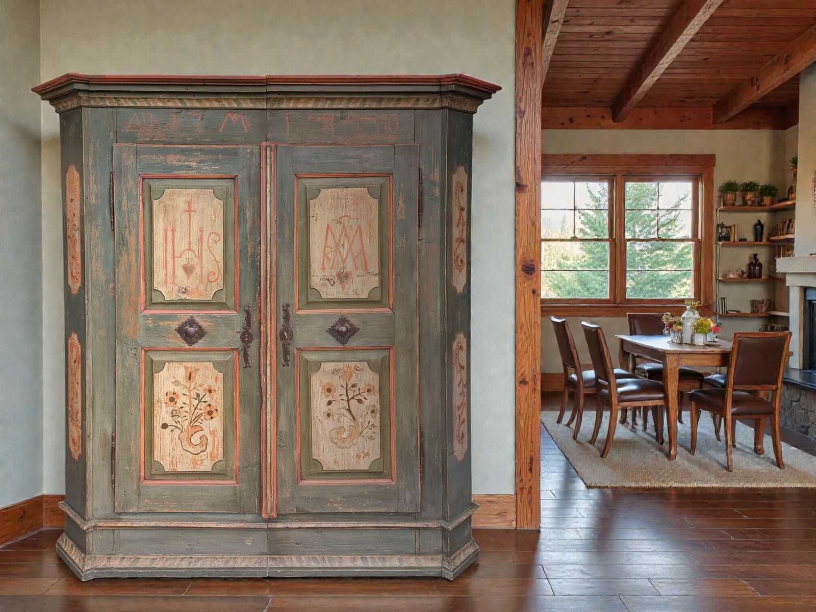 Painted Tyrolean Wardrobe, 1700s photo furniture