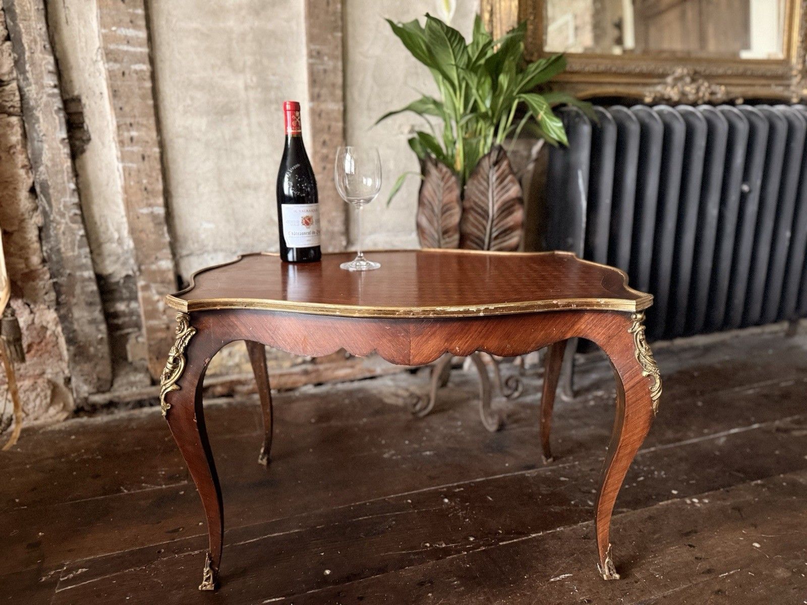 French Antique Kingswood Bronze Gilt Serpentine Occasional Centre Table 1880c