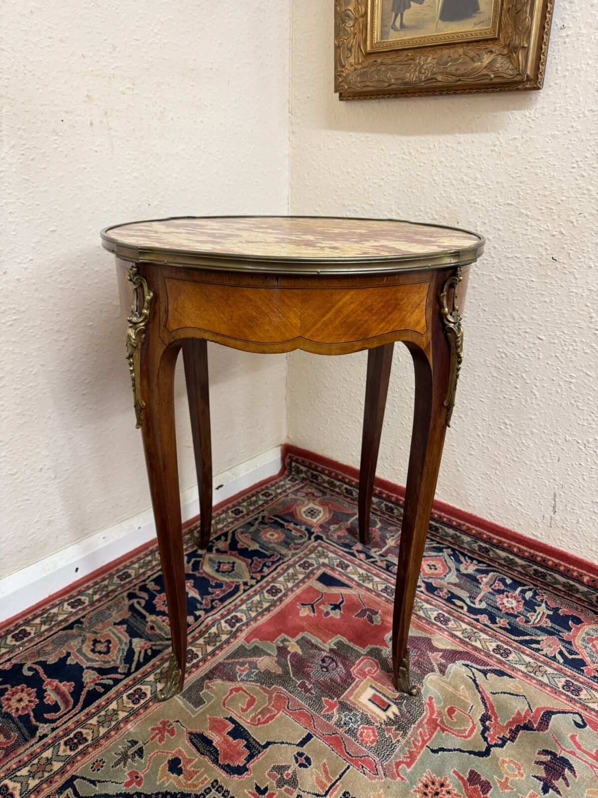 Outstanding Quality French Kingwood Marble Top Centre Table Circa 1950