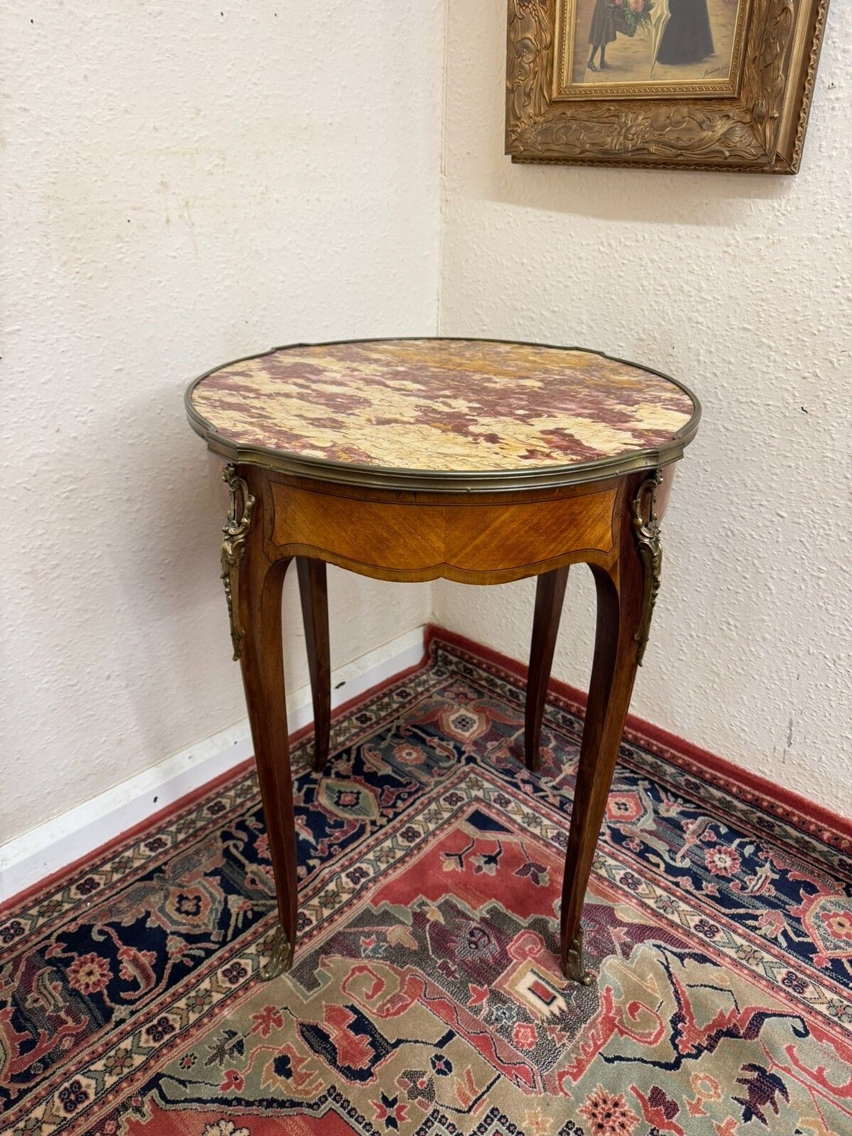 Outstanding Quality French Kingwood Marble Top Centre Table Circa 1950 photo furniture